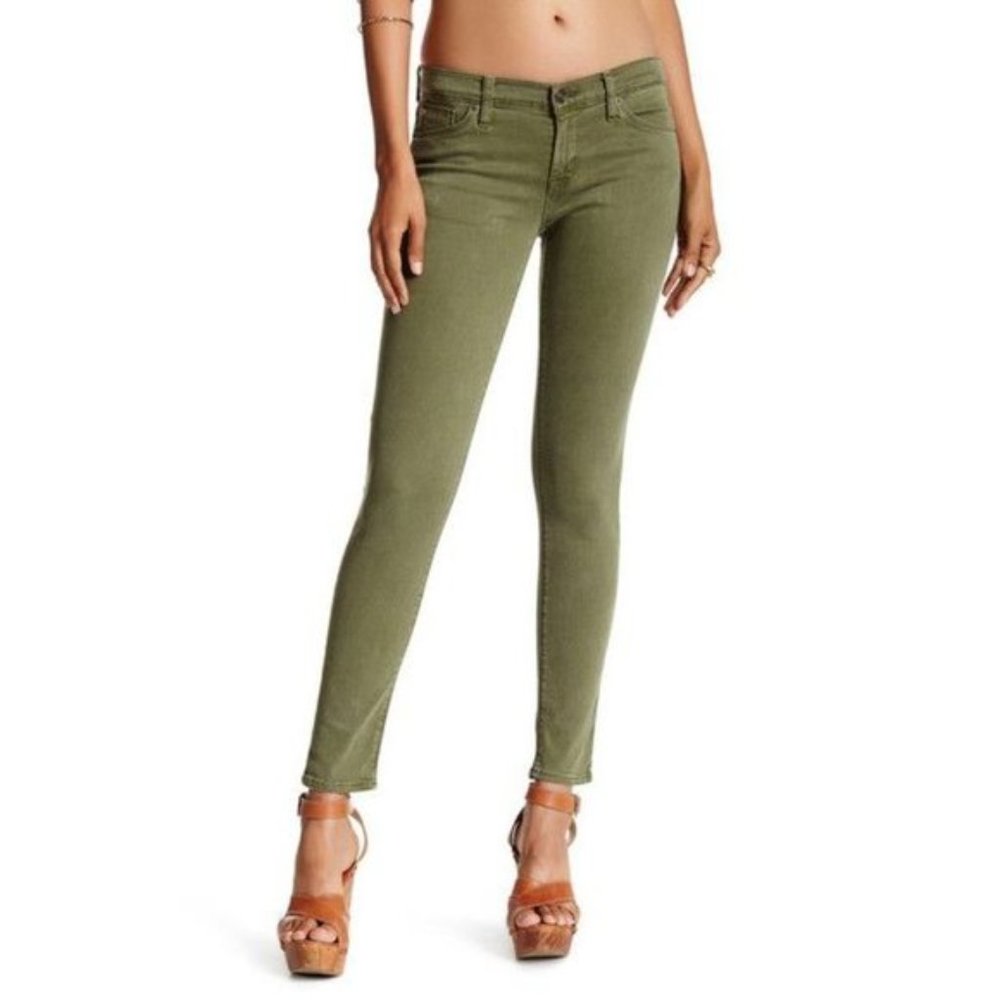 Hudson Krista Ankle Super Skinny Jeans Ivy (Olive Green) Stretchy Size 27 VGC
